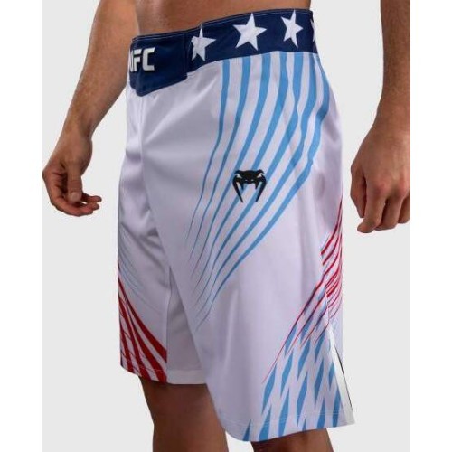 Men's Official UFC Freedom 250 by Venum White Authentic Fight Night Long Fit Fight Short