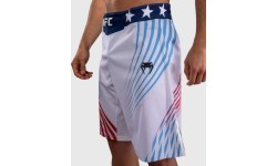 Men's Official UFC Freedom 250 by Venum White Authentic Fight Night Long Fit Fight Short