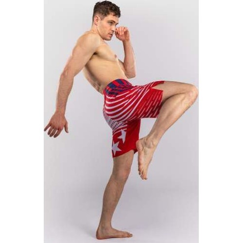 Men's Official UFC Freedom 250 by Venum Red Authentic Fight Night Short Fit Fight Short