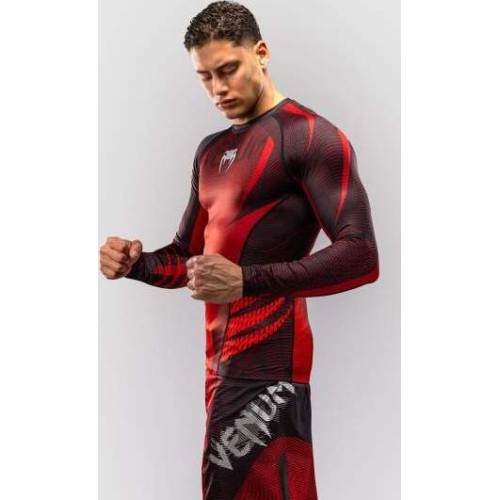 Venum Galactic 3.0 Long Sleeve Rashguard - Red/Silver