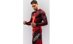 Venum Galactic 3.0 Long Sleeve Rashguard - Red/Silver