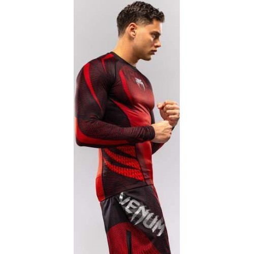 Venum Galactic 3.0 Long Sleeve Rashguard - Red/Silver