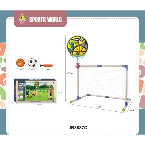 2-in-1 Basketball Hoop and Goal Set + Accessories