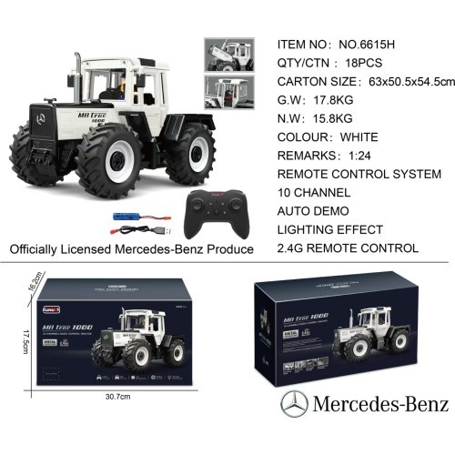 Tractor White 1:24 with remote control Mercedes Benz