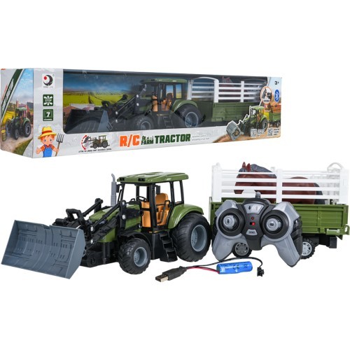copy of Green Tractor with Trailer R/C 1:20 + Animals