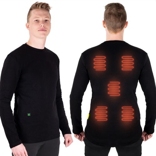 Men’s Heated T-Shirt W-TEC Insulong - Black