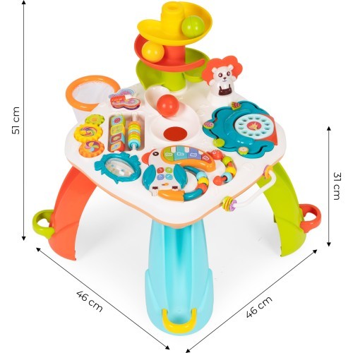 Interactive educational table for children ball track