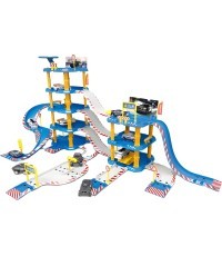 Large car garage police station 4 levels gas station 100 pieces